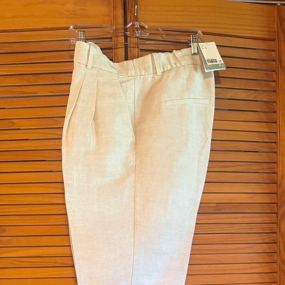 H&M NWT Light Tan Linen Chinos Size 14 - Picture 2 of 6